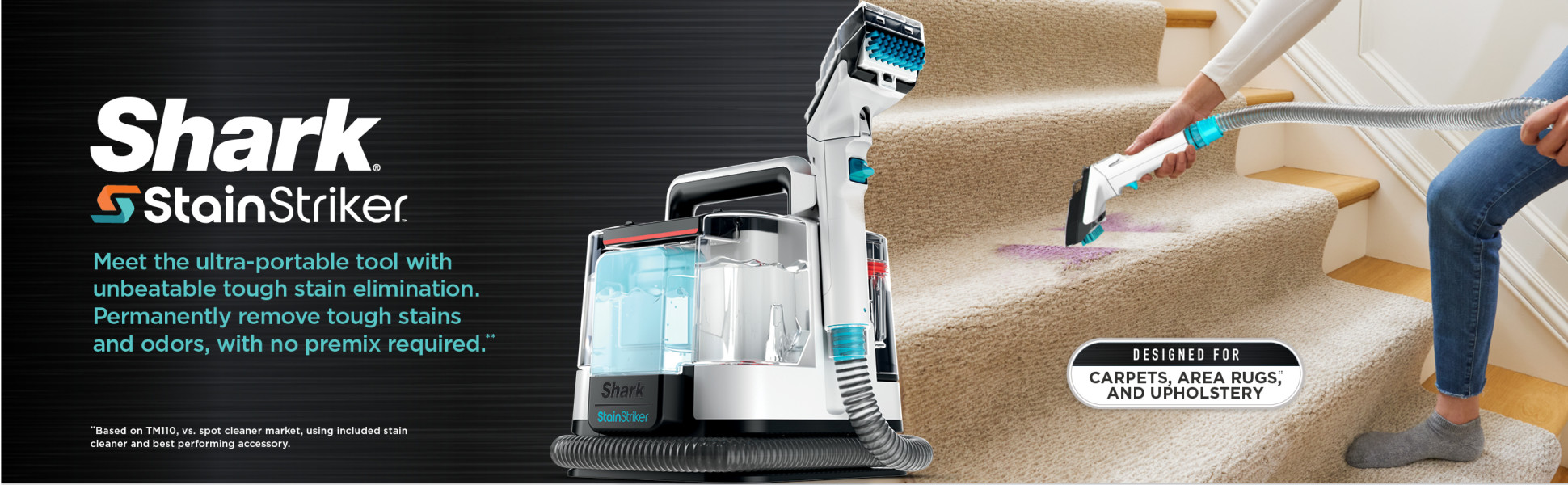 Shark StainStriker Portable Carpet & Upholstery Cleaner ,White