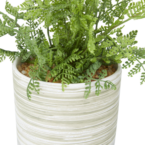 Diva At Home Pack of 3 Green Artificial Country Rustic Potted Ferns 14.5”
