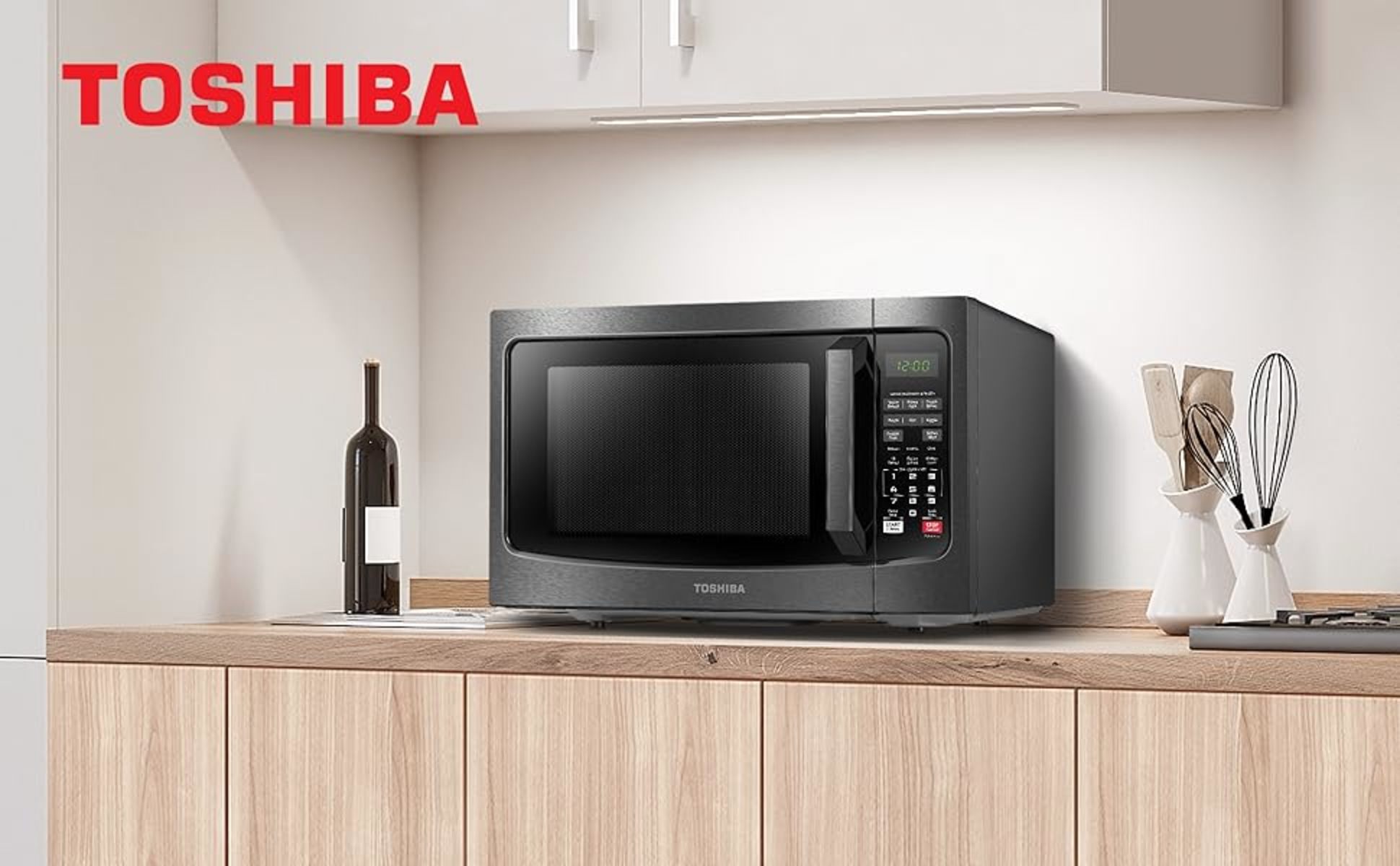 Toshiba 1.5 cu. ft. in Black Stainless Steel 1000 Watt Countertop