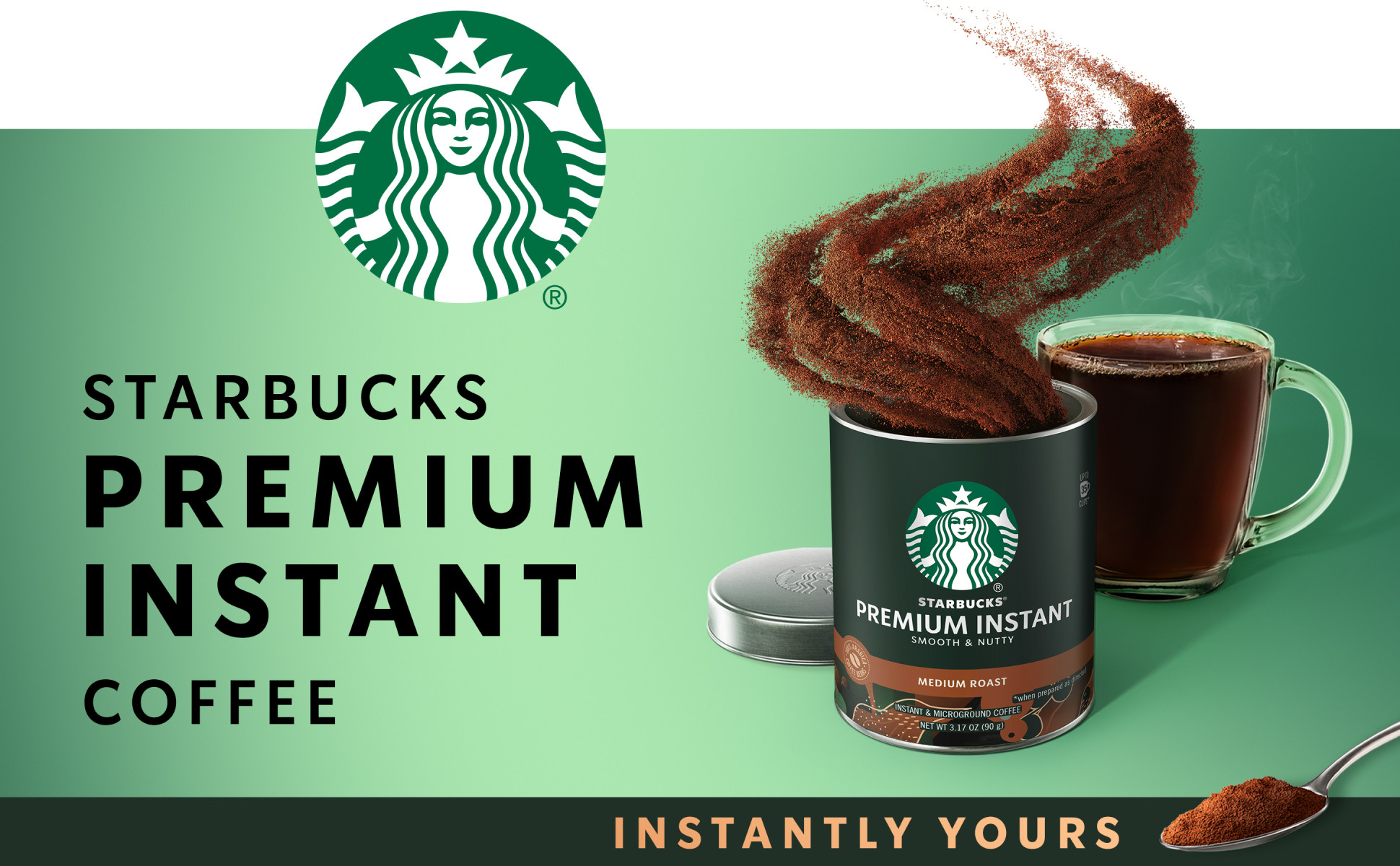 Starbucks Premium Instant Coffee, Dark Roast, 100% Arabica Beans, 3.17 Oz 