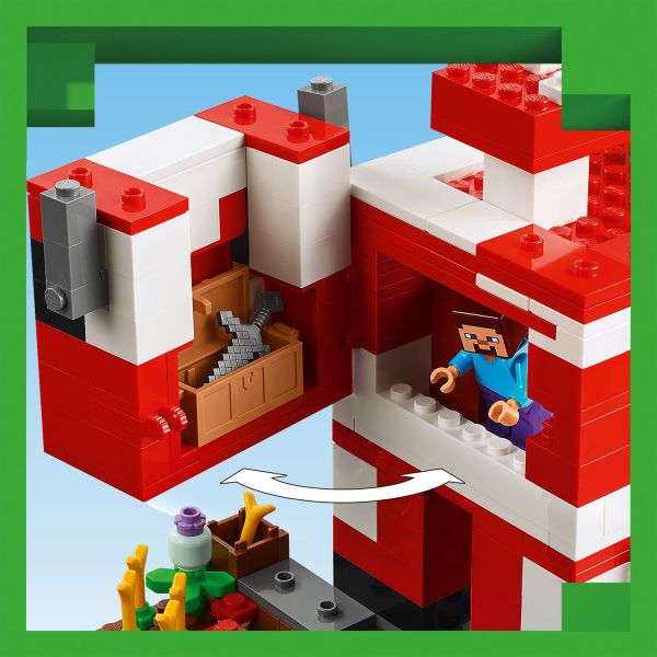 The hinged wall opens to reveal a hidden treasure chest.