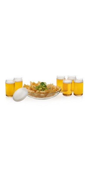 Libbey Game Night Chip and Dip Set with Tumblers