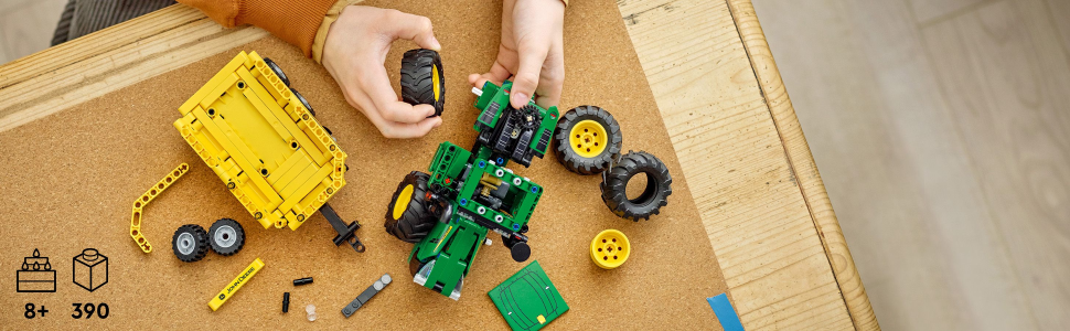 LEGO Technic John Deere 9620R 4WD Tractor 390 Piece Construction Set 42136  Age8+