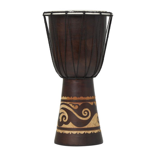 Litton Lane Brown Wood Handmade Djembe Drum Sculpture with