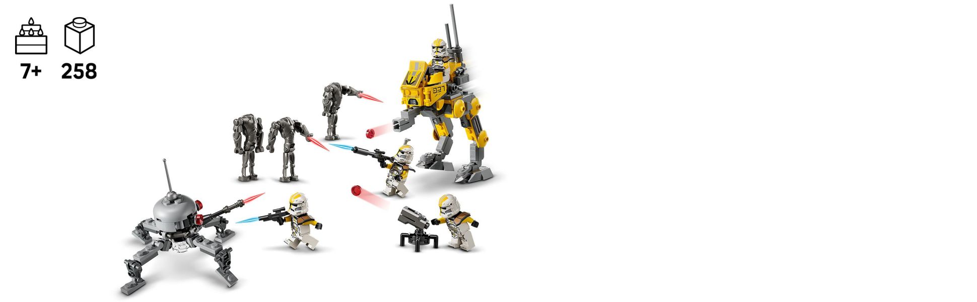 This set includes LEGO Star Wars characters, an AT-RT, Spider Droid and more to inspire kids to create their own stories.
