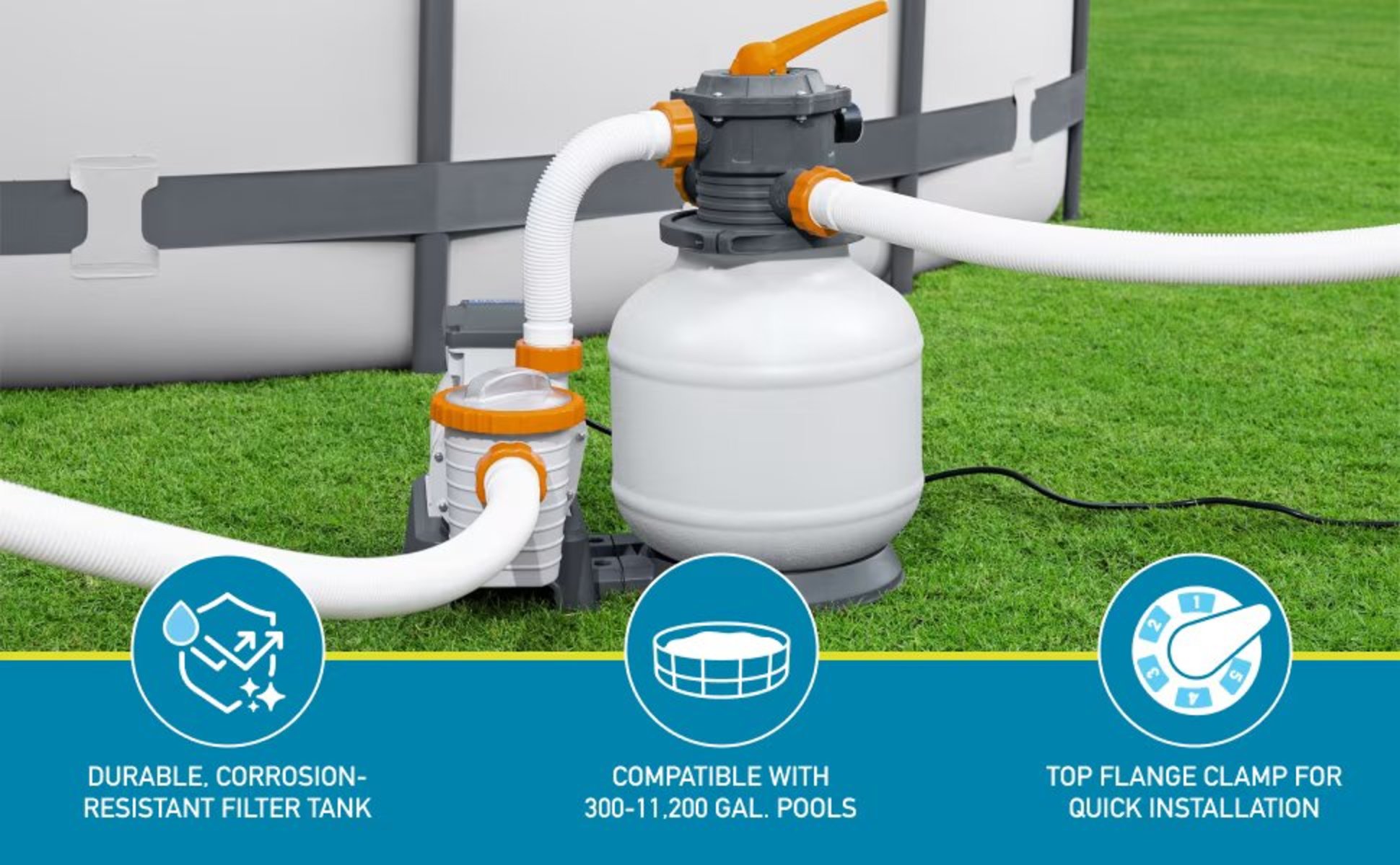 Bestway Flowclear 2200 GPH Sand Filter Pump for Above Ground
