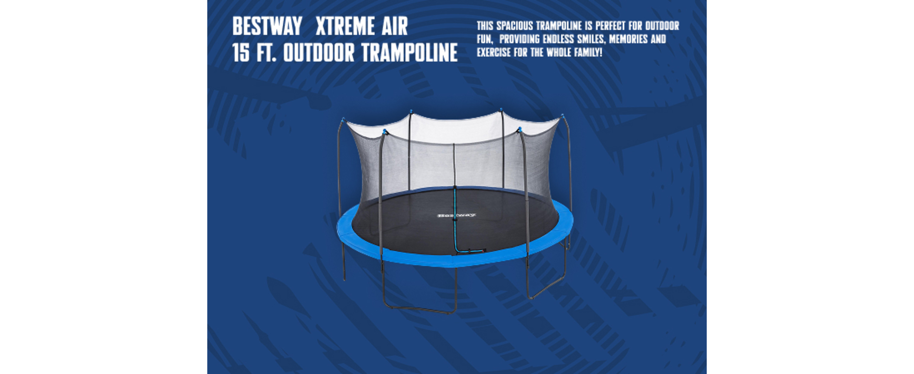 Bestway 15 ft Heavy Duty Trampoline with Enclosure, No-Gap Net