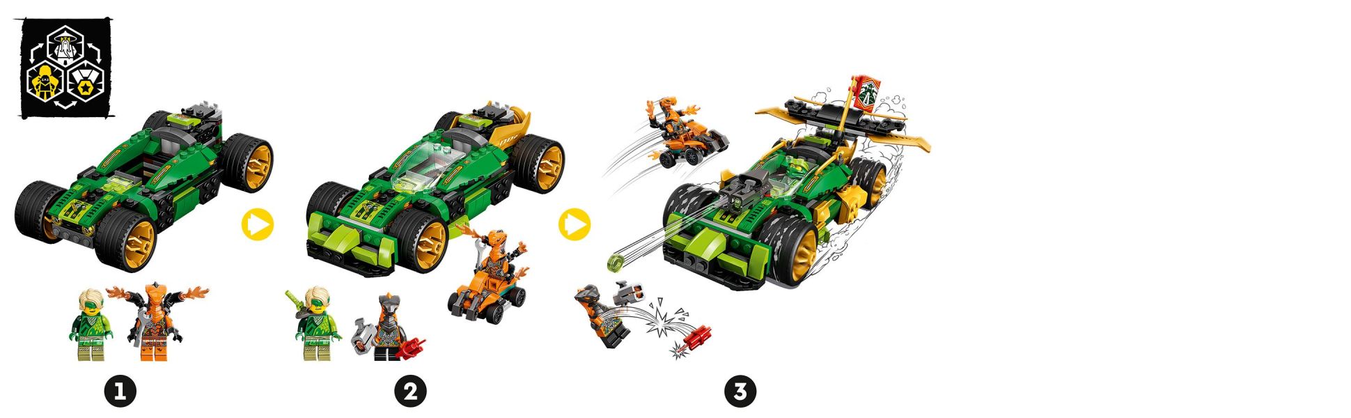 LEGO NINJAGO Lloyd's Race Car EVO 71763 Race Car Toys for Kids 6 Plus Years  Old with Quad Bike, Collectible Set for Build and Play Including Cobra &  Python Snake Figures 