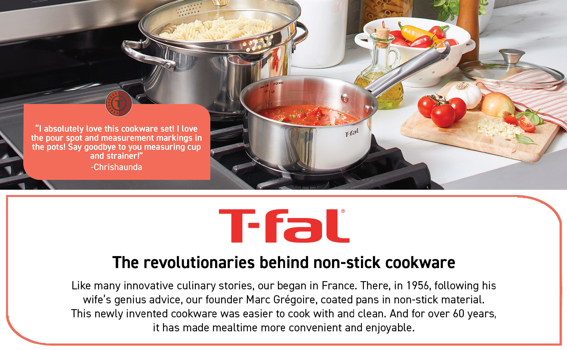 T-fal Performa Stainless Steel Cookware Set 12 Piece Induction Oven Broiler  Safe 500F Pots and Pans, Dishwasher Safe Silver - Yahoo Shopping