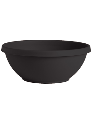 Bloem 14-in Terra Round Resin Planter Bowl - Black