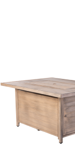 Fire Sense Sawyer Rectangle Gas Fire Pit, Driftwood