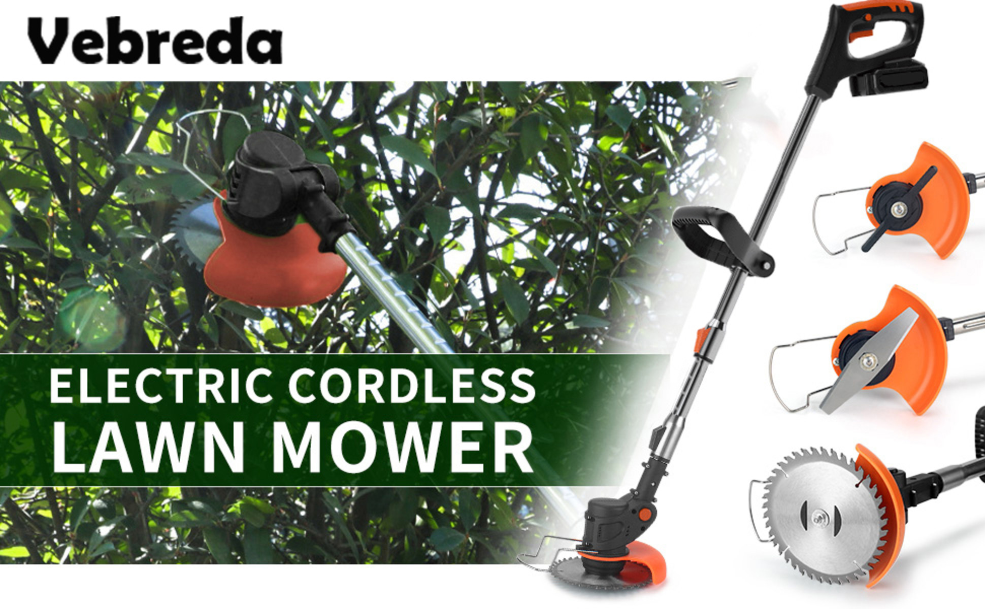 Vebreda 21V Cordless String Trimmer & Edger with 1.5 Ah Battery and Charger  