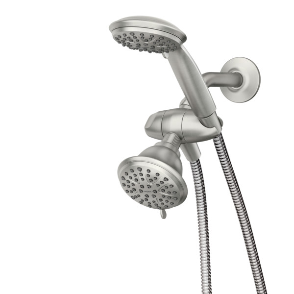 MOEN Attune 8-Spray Patterns, 4 in. Wall Mount Fixed Shower Head in Spot  Resist Brushed Nickel 218W0SRN - The Home Depot