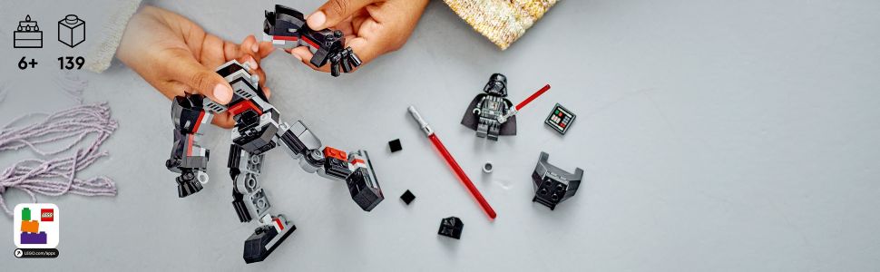 LEGO Star Wars Darth Vader Mech 75368 Buildable Star Wars Action Figure,  This Collectible Star Wars Toy for Kids Ages 6 and Up Features an Opening