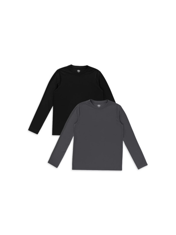 Athletic Works Boy's 2-Pack Solid Long Sleeve Tee, Eco Athletic Works Boy's 2-Pack Solid Long Sleeve Tee, Eco