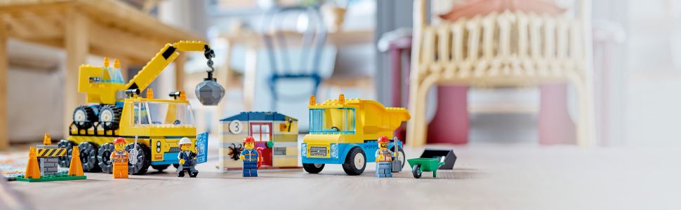 LEGO City Construction Trucks and Wrecking Ball Crane 60391 Building Toy  Set for Toddler Kids Ages 4+, Includes 3 Construction Vehicles, an  Abandoned