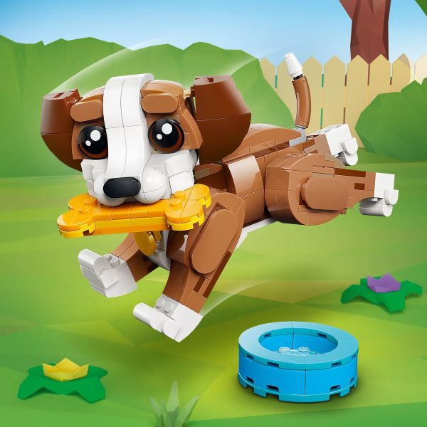Puppy has a posable head, ears, legs, tail, brows and mouth.