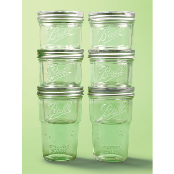 Ball社　ネスティングジャー　4個入りx3箱 Ball Nesting Wide Mouth Mason Jars for Canning or Drinkware