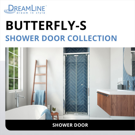 DreamLine Butterfly-S 35.5 in. W x 73.875 in. H Sliding Semi