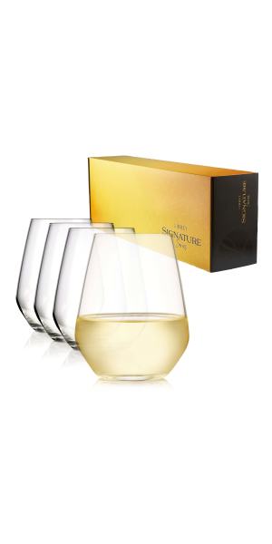 Libbey Greenwich Stemless Wine Gift Set of 4, 18oz