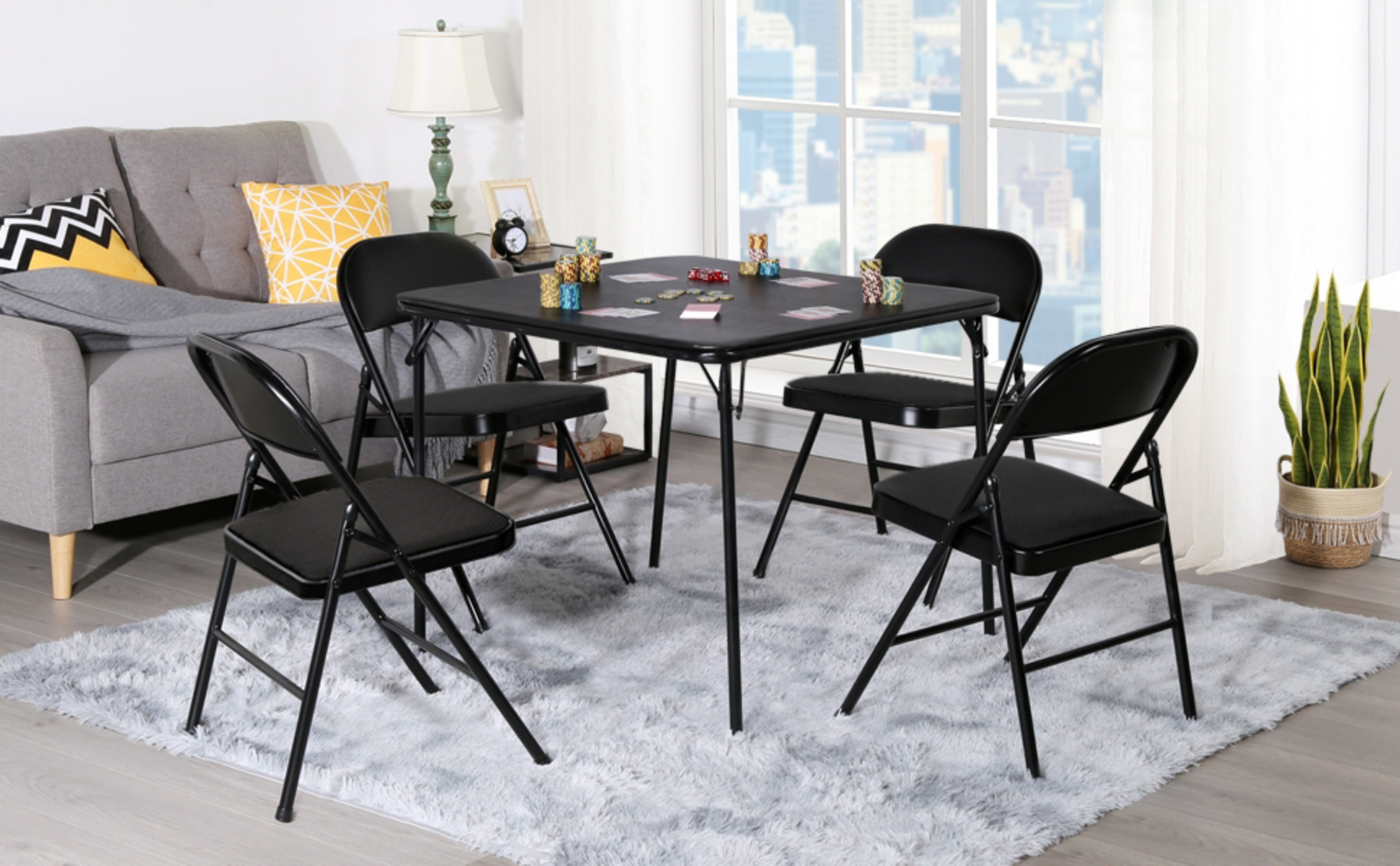 Black folding dining online chairs