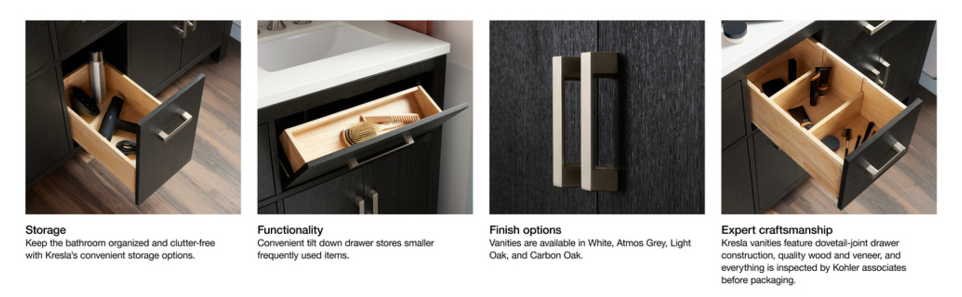 KOHLER Kresla 61in. Double Sink Freestanding Light Oak Bath KOHLER Kresla 61in. Double Sink Freestanding Light Oak Bath