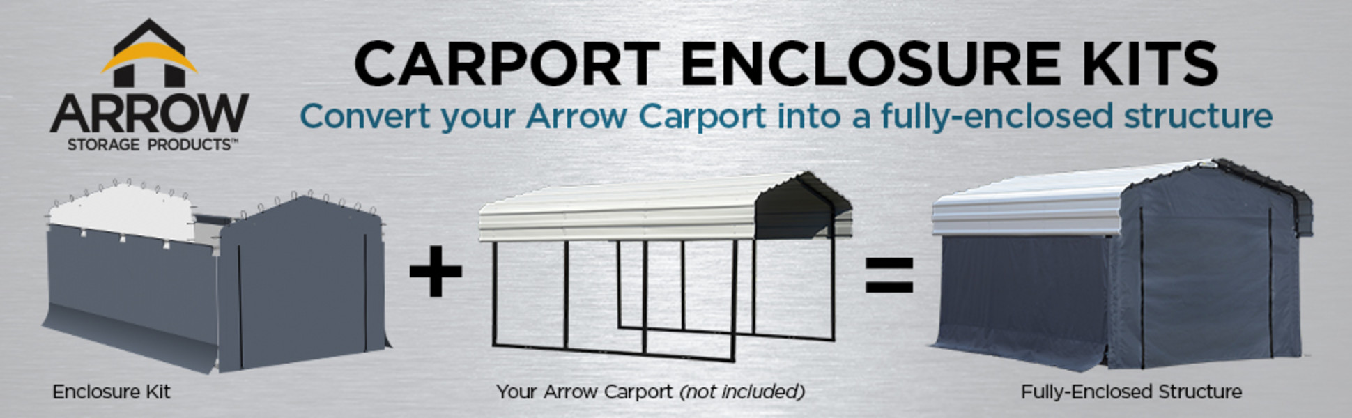 ARROW CARPORT ENCLOSURE KITS - Convert your Arrow Carport into a fully enclosed structure. Carport not included.