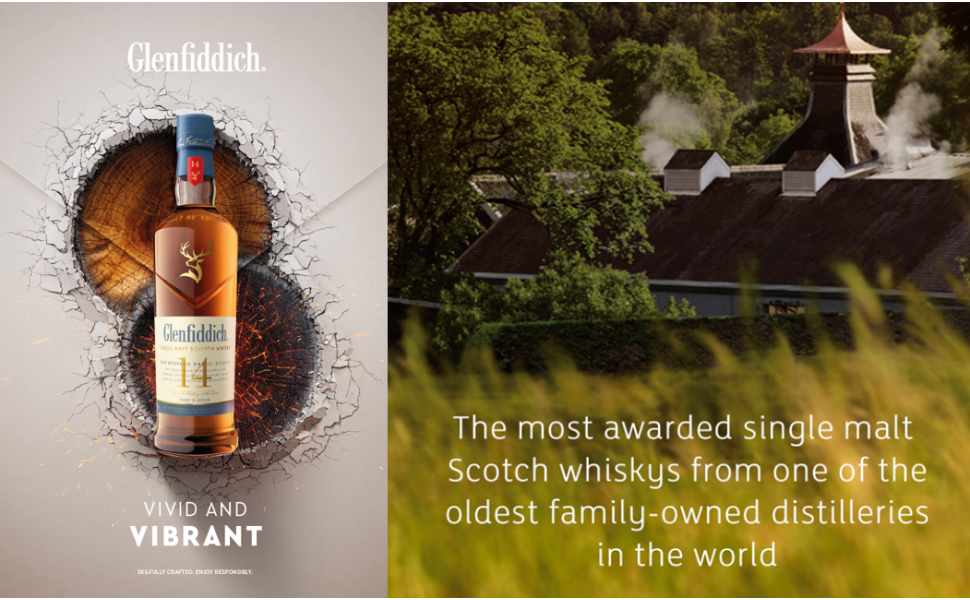 Glenfiddich 14YO Bourbon Barrel, 43% ABV, 6x750ml, Glass Bottle