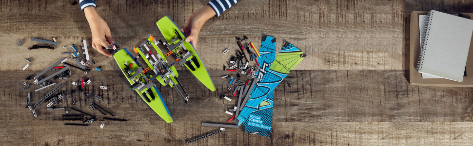 LEGO Technic 42105 Catamaran Sailboat Building Set, Speed Boat