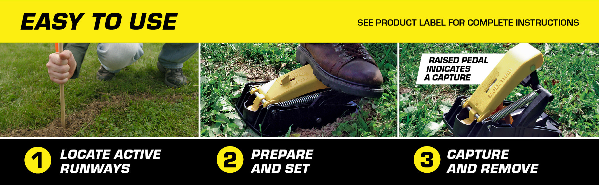 Easy To Use, Step 1 Locate active runways, Step 2 Prepare and set, Step 3 Capture and remove