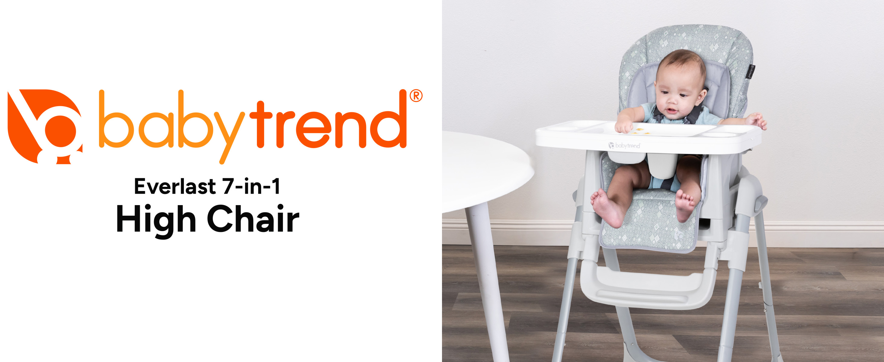 Baby Trend, Baby High Chair, Everlast 7-in-1, Charcoal Stone Grey