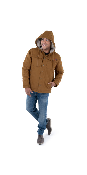 Wrangler men's guardian heavy weight faux sherpa and quilt lined water repellent hoodie hot sale