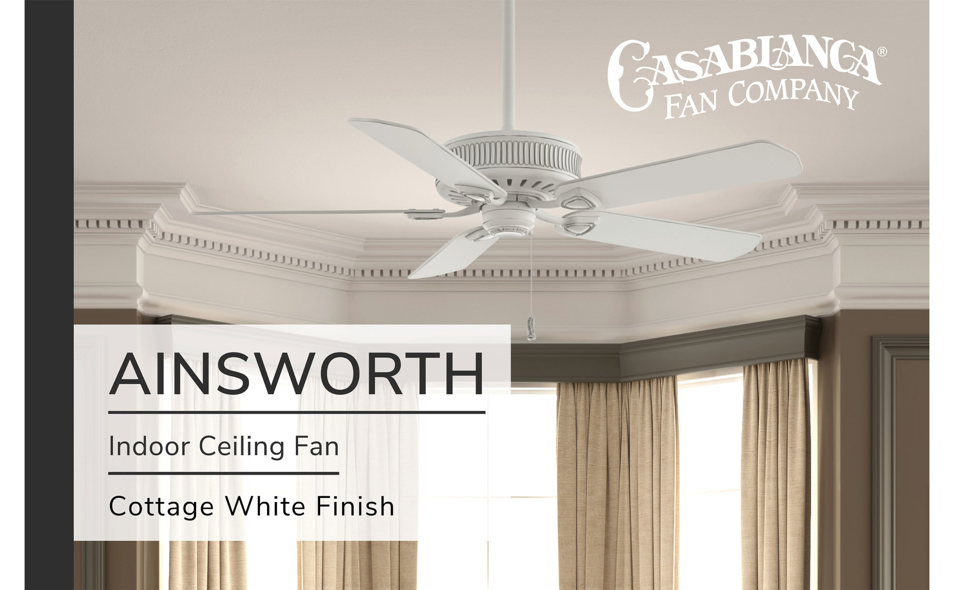 Casablanca Ainsworth 54 in. Indoor Cottage White Ceiling Fan