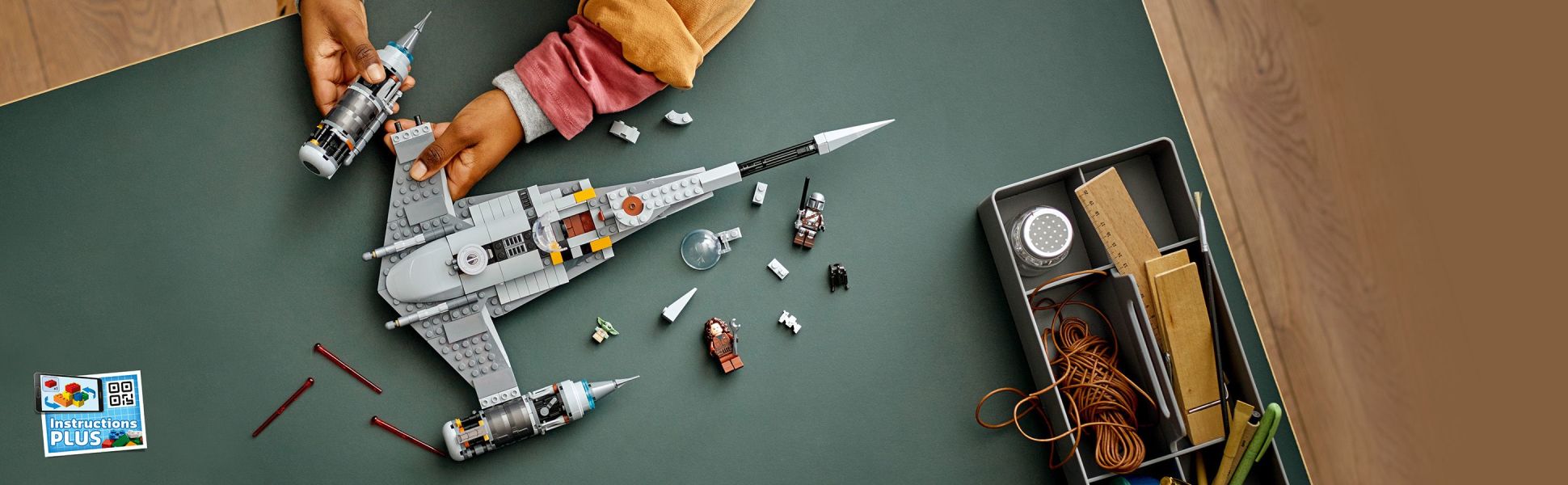 Find instructions in the box and on the LEGO Building Instructions app, which also has cool digital viewing tools.