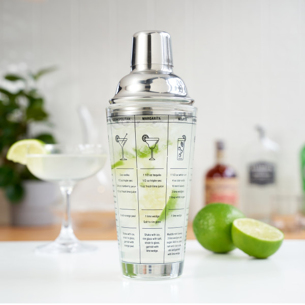 Shaker à Cocktail En Verre 13 Oz Fowecry - Doré Avec Passoire Intégrée - Étanche