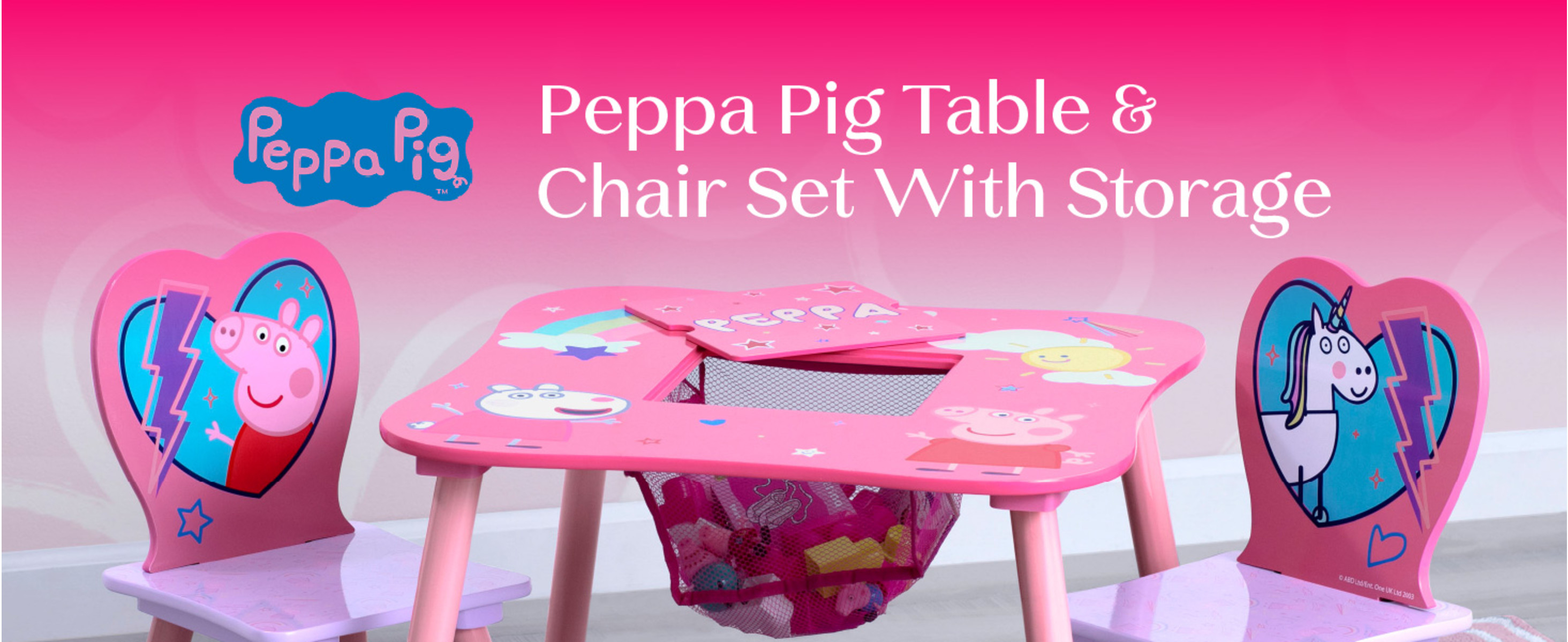 Peppa Pig Table and Chair Set with Storage by Delta Children
