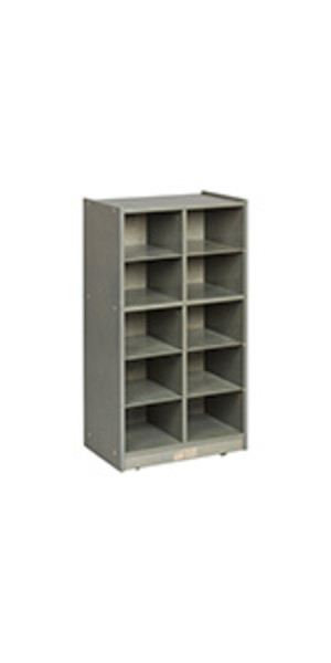 10 Cubby Mobile Tray Storage Cabinet, 5x2