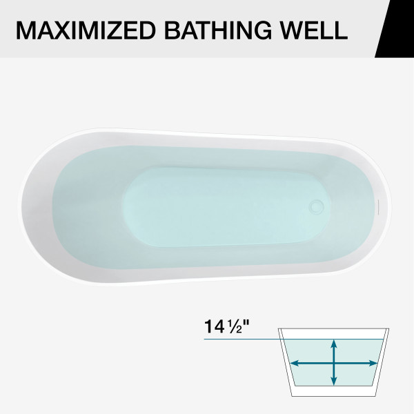 MAAX Soca 67 in. x 29 in. Acrylic Non-Whirlpool Freestanding