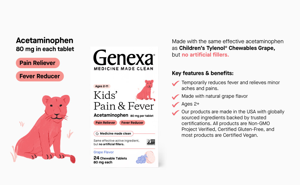 Fever Acetaminophen And Dogs Genexa Kids Pain Fever Chewables