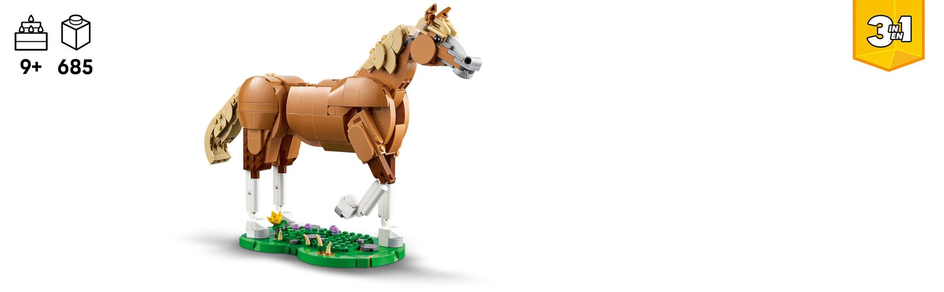Kids aged 9 and up can enjoy a rewarding build before playing out exciting stories with 3 posable LEGO animal toys.