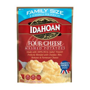 Idahoan Four Cheese Mashed Potatoes Family Size, 8 oz Pouch 