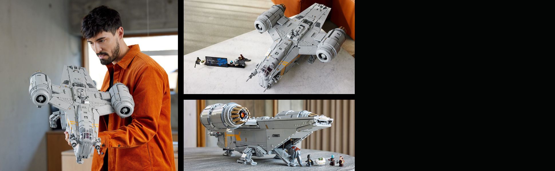 Measuring over 28 in. (72 cm) long, this is the biggest-ever LEGO brick model of The Razor Crest!
