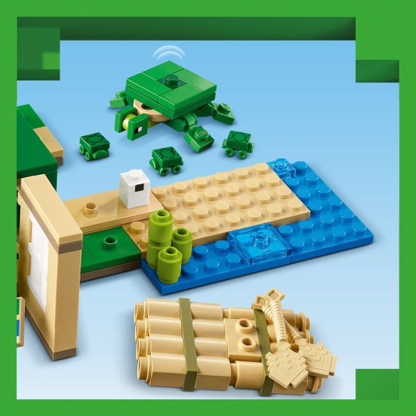 LEGO Minecraft The Turtle Beach House Construction Toy, Minecraft House  Building Set with Turtle Figures, Accessories, and Characters from the  Game, Gift for 8 Year Old Gamers, Boys and Girls, 21254 