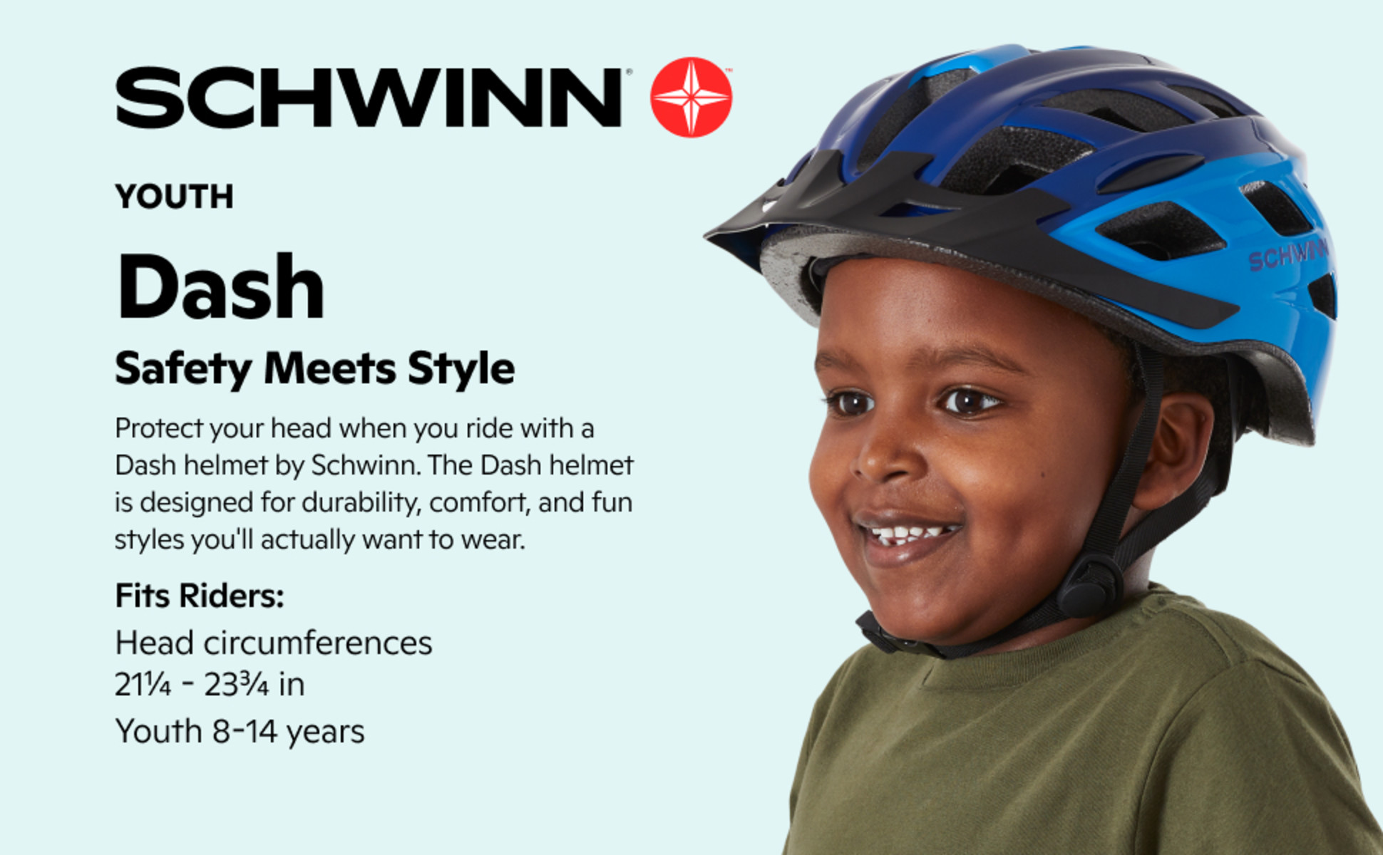 Schwinn Bikes Dash Bicycle Helmet Ages 8 to 14 Child and Teen Blue New Walmart