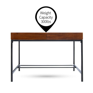 Noble House 44 in. Rectangular Dark Oak 2 Drawer Computer Desk with ...
