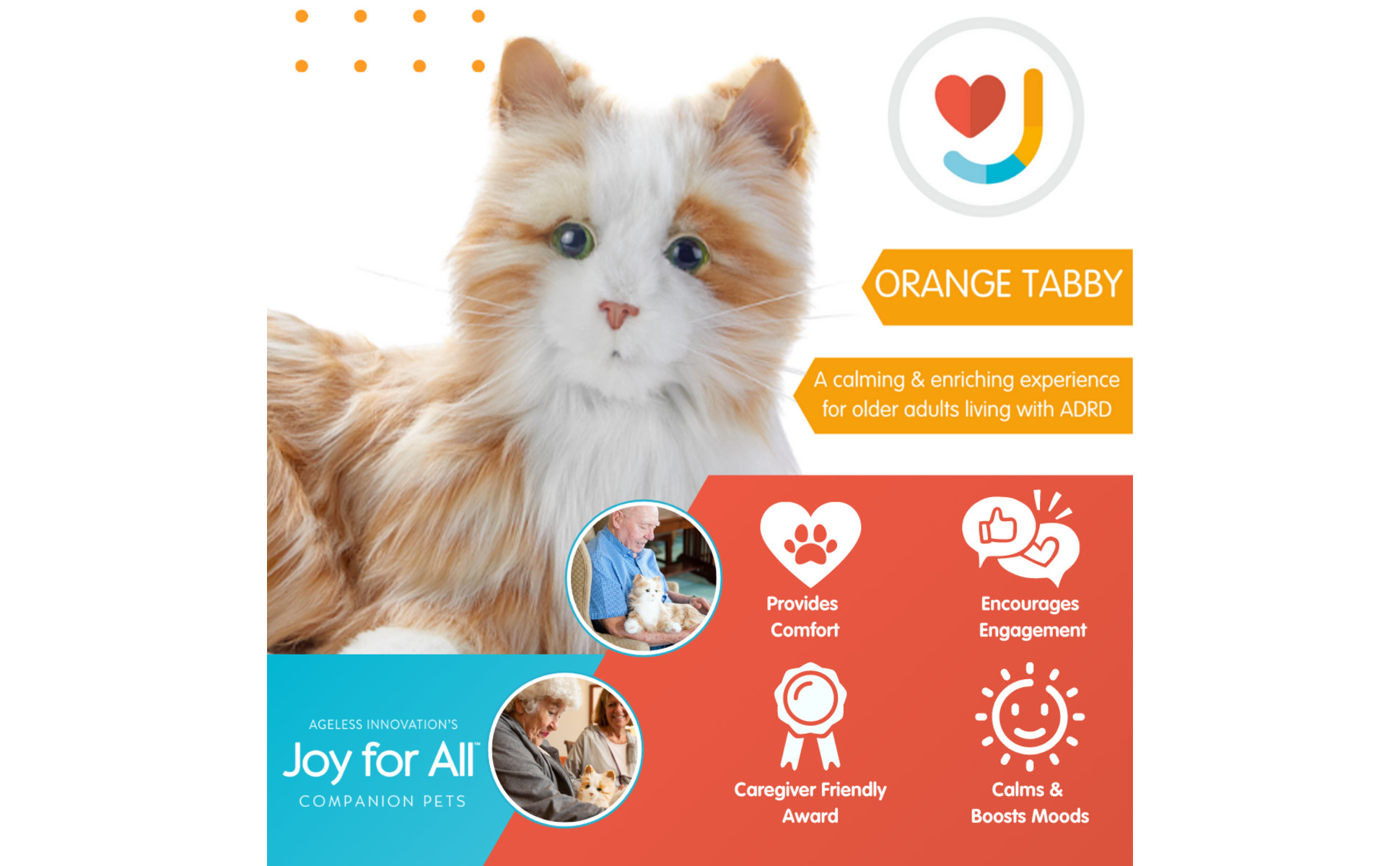 Joy For All Companion Pet Real Breathing Living Orange Tabby