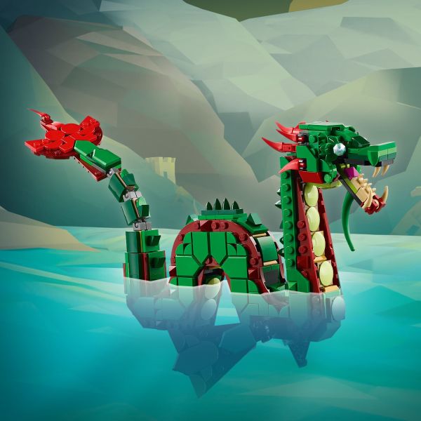 Enjoy fantasy adventures with a posable sea serpent toy.