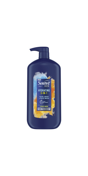 Suave Men Hydrating 3-in-1 Hair + Face + Body Wash, 30 oz