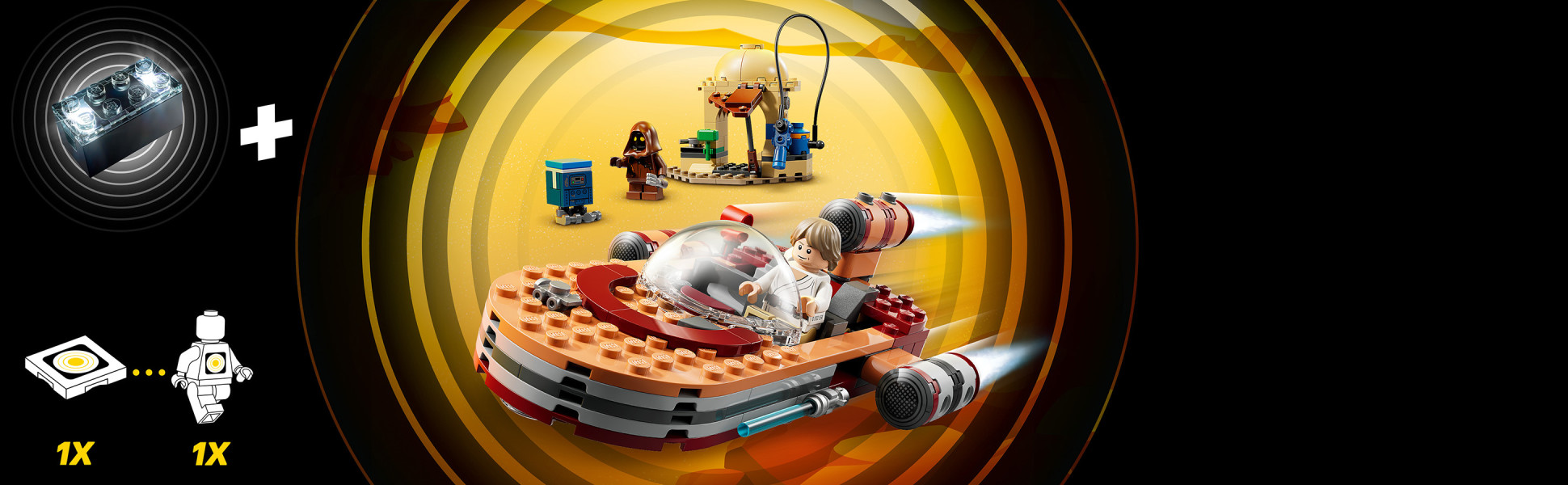 Add a SMART Brick from set 75421, 75423 or 75427 (sold separately) for interactive play with dynamic sounds and lights.