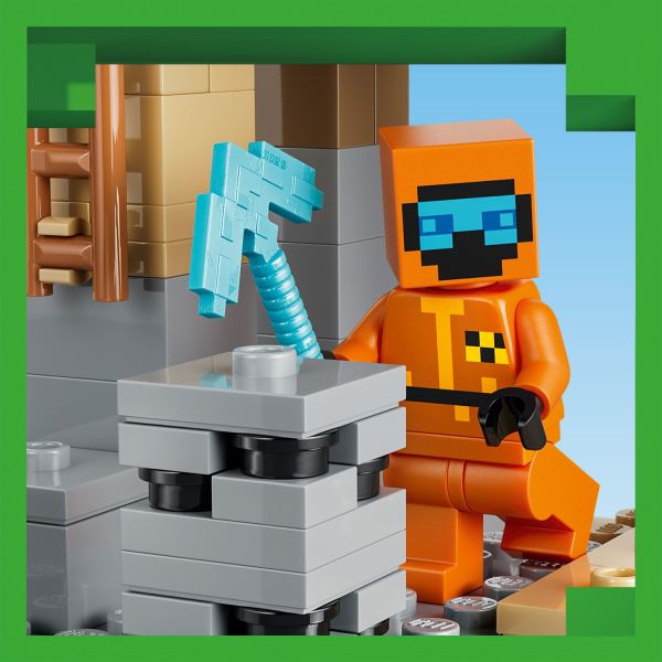 Equipped with a diamond pickaxe, mace and netherite armor.